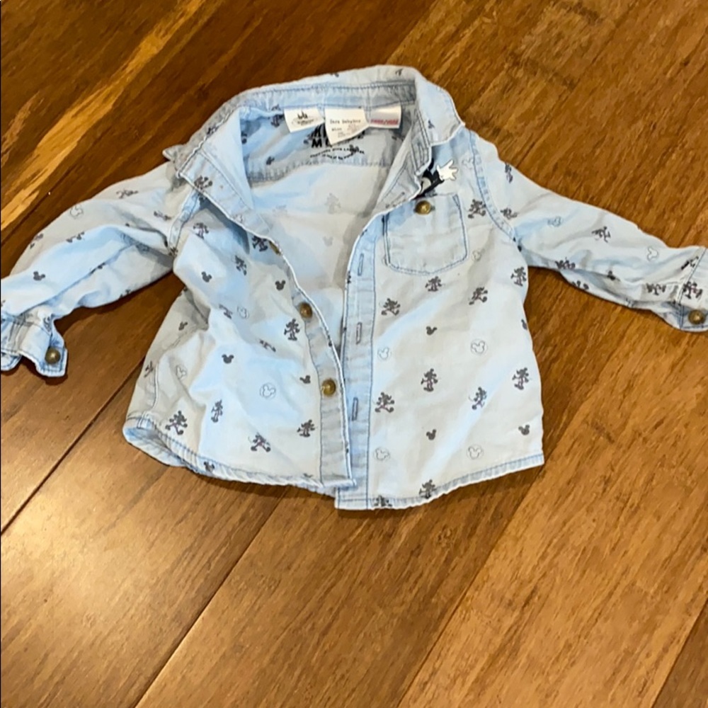 Zara Mickey mousse Jean shirt